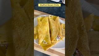 Trending stuffed besan chilla recipe breakfast recipe shorts viral food [upl. by Lucine291]