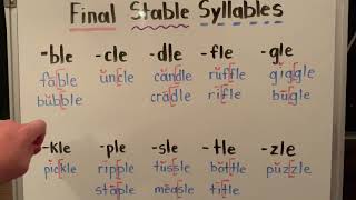 Final Stable Syllables [upl. by Aihcsrop]