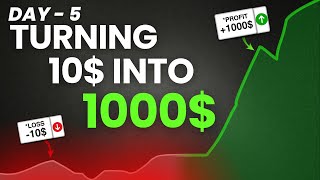 DAY 5  Turning 10 Into 1000 in 30 Days  Binary options Trading  Binary Champ [upl. by Yatnahc942]