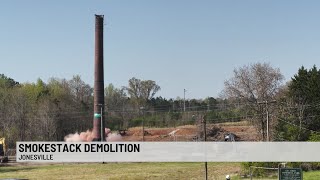 WATCH Jonesvilles historic smokestack demolished [upl. by Anirahtak]