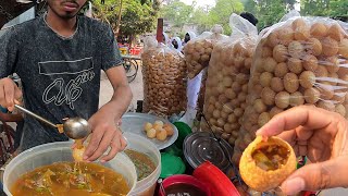 Eating Bachir Vaier Mumbai Chilli Fuchka Panipuri  Golgappa Amazing Sharp Knife Skills Bd Food [upl. by Eimiaj]