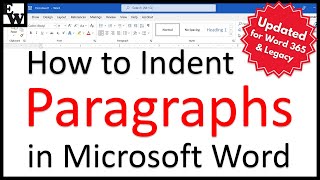 How to Indent Paragraphs in Microsoft Word UPDATED [upl. by Arykat502]