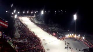 Nightrace Schladming 2016  Marcel Hirscher  LIVE  Tribüne  1 Durchgang [upl. by Eerrehs]