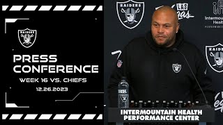 Coach Pierce Recaps Win Over the Chiefs ‘We Got Guys That Love Football’  Raiders  NFL [upl. by Helaina145]