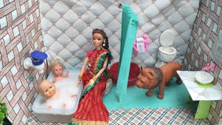 Barbie Doll All Day Routine In Indian VillagePinky Ki Kahani Part 413Barbie Ki Hindi Kahani [upl. by Vivica]