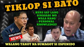 MATINDI TO NAGTAPAT NA SI BATO BONG GO AT ESPENIDO WALANG TAKOT SI ESPENIDO [upl. by Aihsekyw]