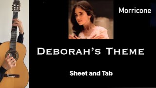 Deborah’ s theme E Morricone Guitar lesson sheet and Tab [upl. by Kerrison]