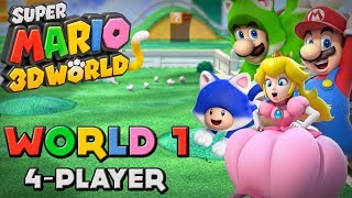 Super Mario 3D World  World 1 4Player [upl. by Leclair]