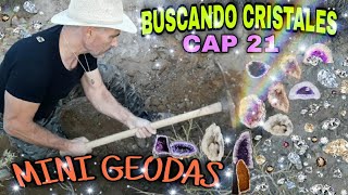 Como buscar piedras preciosas geodas amatistas minerales y tesoros en la montaña sagrada Cap 21 [upl. by Demetrius]