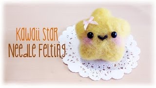 Japanese Kawaii Needle Felting Star Plushie Tutorial [upl. by Anitsirc]