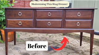 Stag Minstrel Dresser Upcycle Project  How Did I Modernise This Piece Of Furniture [upl. by Hauge]