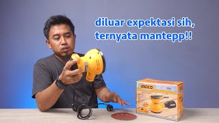 tes amp review mesin amplas bulat random orbital sander  INGCO RS3208 RANDOM ORBITAL SANDER 5 INCH [upl. by Chadbourne351]