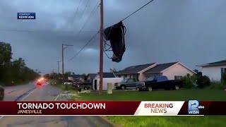 Tornado damages Janesville Wisconsin emergency response underway [upl. by Aihtnyc]