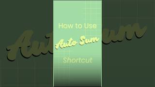 How to Use AutoSum in Excel Quick and Easy Guide [upl. by Dulcea]