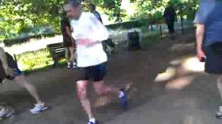 Prime Minister jogging in Hyde Park  wearing quotCAMERON 10quot Aston Villa shirt [upl. by Sloatman]