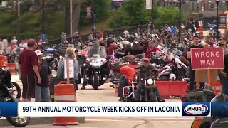 99th annual Motorcycle Week kicks off in Laconia [upl. by Akenot500]