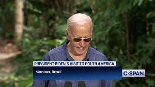 President Biden Visits Amazon Rainforest [upl. by Rramel215]