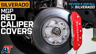 20192022 Silverado MGP Red Caliper Covers with Silverado Logo Review amp Install [upl. by Epotimet599]