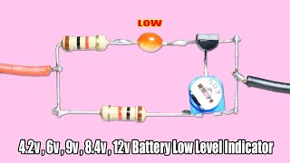 Multi Battery Low Voltage Indicator Circuit  42v 6v 82v 9v 12v [upl. by Leonie595]