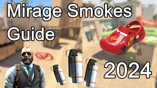 Smokes Basicos Mirage CS2  2024  A site B site MID  English Sub  Español [upl. by Lerim285]