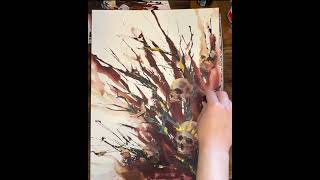 Finishing this painting with gold watercolor ground loosewatercolor watercolorpainting skullart [upl. by Aniuqaoj]