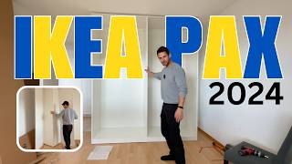 How to Assemble NEW IKEA PAX WARDROBE 2024  Part 1  COLUMNS CABINETS [upl. by Zubkoff733]