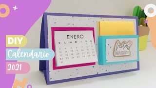 DIY PAPER CALENDAR CALENDARIO DE ESCRITORIO 2021🗓 Hecho a mano🙌🏼✨ [upl. by Ollehto]