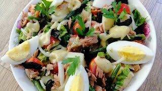 سلطة نيسواز الفرنسية 🥗🥗🥗 Salade Neçoise [upl. by Yttig213]