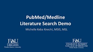 PubMedMedline Literature Search Demo [upl. by Ail]