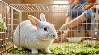 Rabbit Lovers Support ♥️👍 RABBIT Goes INSANE for Delicious Fresh Green Grass [upl. by Ainos29]