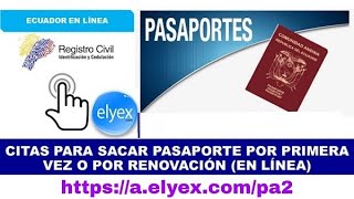 Citas para sacar Pasaporte en línea  Cancillería del Ecuador [upl. by Candi456]