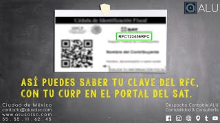 Como sacar el RFC con homoclave empleando la CURP en el portal de tramites del SAT en 2022 ❤️‍🔥 📖 ✏️ [upl. by Fonzie]