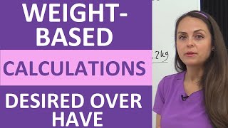 WeightBased Dosage Calculations DesiredOverHave Nursing School NCLEX Review [upl. by Gervase]