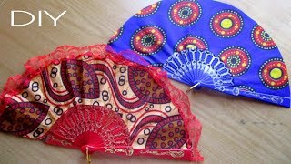 DIY Handfans with African Print Fabric Ankara [upl. by Kcirdla]