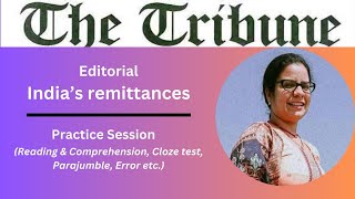 13 May 2024  The Tribune Editorial Practice Exercise  Indias Remittances [upl. by Mit601]