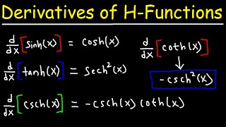 Derivatives of Hyperbolic Functions [upl. by Ives]