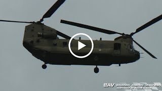 BoeingVertol CH47F Chinook  Royal Netherlands Air Force D479  flyby near Landsberg [upl. by Bigler150]