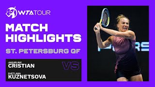 Jaqueline Cristian vs Svetlana Kuznetsova  2021 St Petersburg Quarterfinals  WTA Match Highlight [upl. by Nhguavaj]