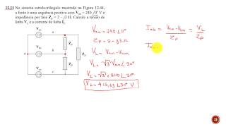 Exercício sobre circuitos trifásicos equilibrados  Conexão triângulo  triângulo [upl. by Ferdinana497]