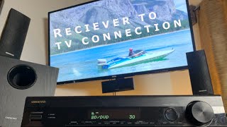 How to Connect TV to Receiver  With and Without HDMI and RCA  Onkyo Receiver Install [upl. by Sanbo]