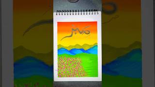 DOMS brush pen painting of simple calligraphy with nature  ononnasartstudio shorts doms [upl. by Monro]