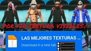 EL MEJOR PACK DE TEXTURA VISIBLES PARA FREE FIRE DE ARMAS EMOTES GLOOS MOCHILAS ROPA VETERANA [upl. by Edik]