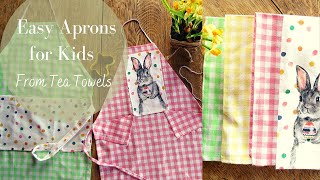 For little bakers Easy Kids Apron Tutorial  Making an Easy Apron from tea towels [upl. by Loree]