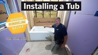 How to Install a Bathtub  Deep Soaker  American Standard Studio [upl. by Rhynd]