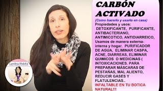 CARBÓN ACTIVADO VEGETAL como hacer y beneficios para la piel y salud [upl. by Cinemod]