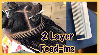 57 2 LAYERS MIDDLE PART SMALL FEEDIN BRAIDS [upl. by Nylrahs]