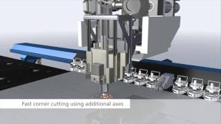 TRUMPF TruMatic 7000 Cutting with Additional Axes [upl. by Brittaney]