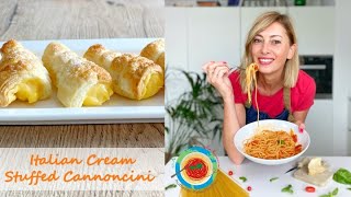 Italian Cream Stuffed Cannoncini Cream Horns [upl. by Gilpin]