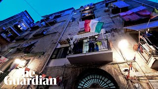 Coronavirus quarantined Italians sing from balconies to lift spirits [upl. by Dyolf301]