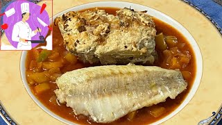 Recette facile de filet de bar à la tombée de poivrons [upl. by Salmon130]